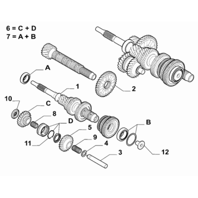 FIAT Doblo 2023-Present Spur Reduction Gearing Kit Main Shaft
