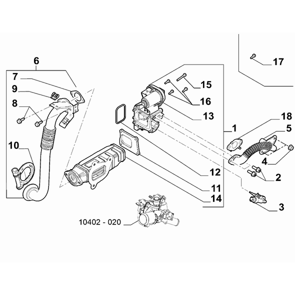 FIAT 500 2016-Present Exhaust Gas Control Device Electro-Valve