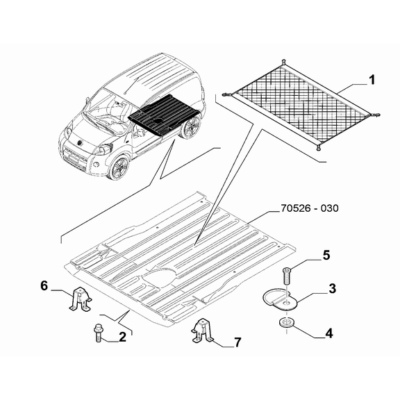 FIAT Fiorino 2022-Present Baggage Compartment Interior Trimming Plate