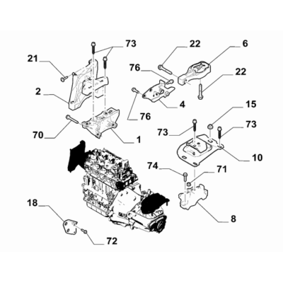 FIAT Doblo 2023-Present Power Plant Suspensions Screw