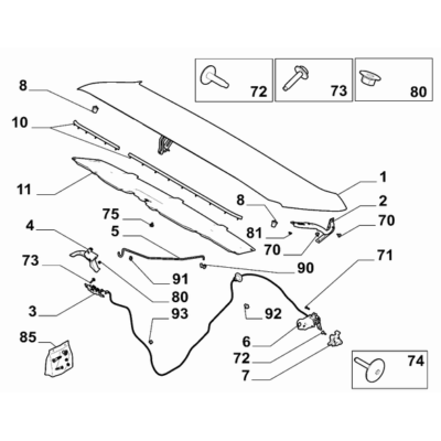 FIAT Doblo 2023-Present Engine Compartment Lid Hinge