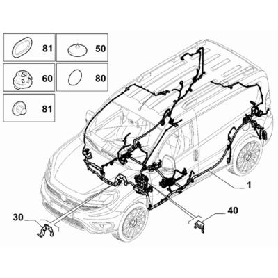 FIAT Doblo 2023-Present Cable Set (Rear Part) Seal Gasket
