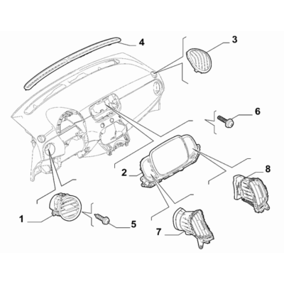 FIAT 500 2016-Present Instrument Panel Diffuser