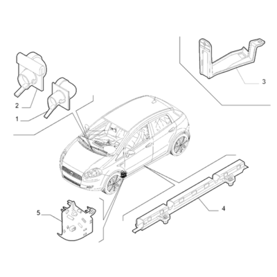FIAT Grande Punto 2005-2009 Cable Set Fixings Glass Run