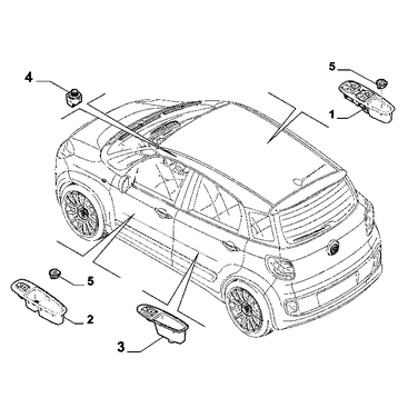 FIAT 500L 2012-2022 Various Control Push Buttons And Switches Plug