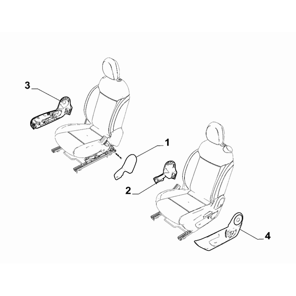 FIAT 500e 2013-Present Front Seats Covering