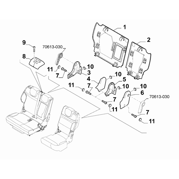 FIAT 500L 2012-2022 Rear Seat Plug