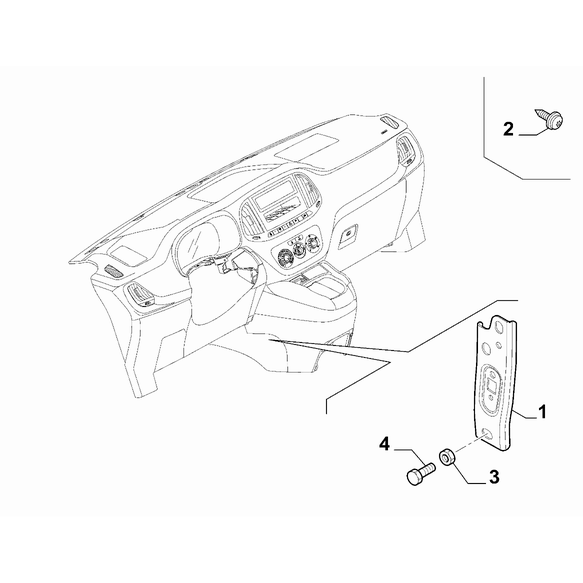 FIAT Fiorino 2022-Present Instrument Panel Nut