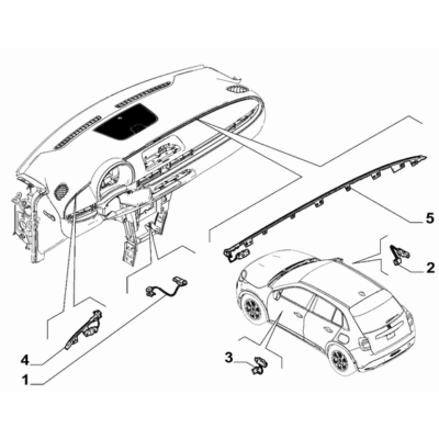 FIAT 600 2023-Present Inner Lighting Ceiling Lamp