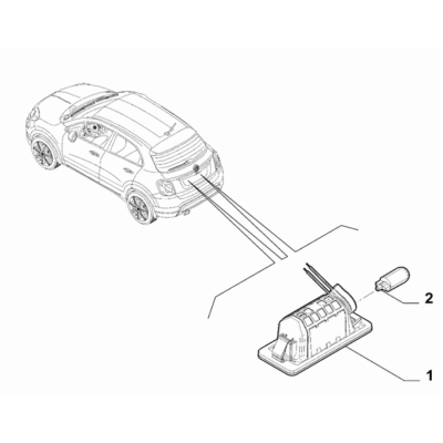 FIAT 500X 2016-Present Outer Lighting Number Plate Lamp