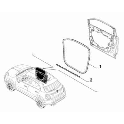 FIAT 500X 2016-Present Side Front Doors Rubber Weather_Strip