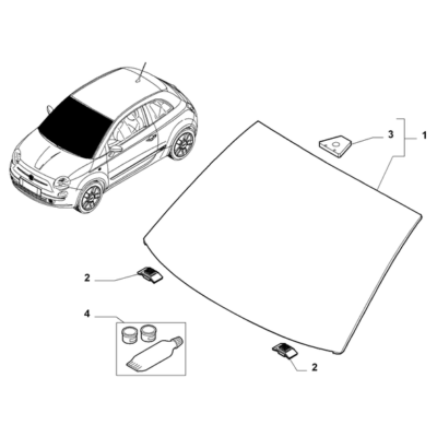 FIAT 500 2007-2016 Windshield Plate