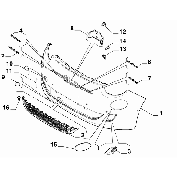 FIAT 500e 2013-Present Front Bumper Ornament