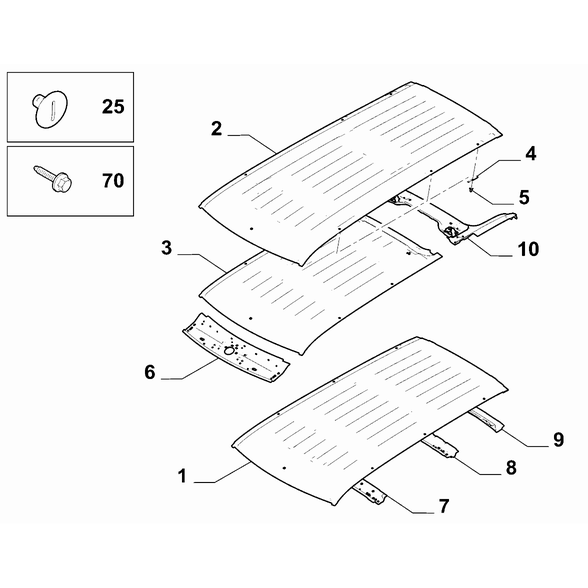 FIAT Doblo 2023-Present Bodyshell, Panels (Central Part) Screw