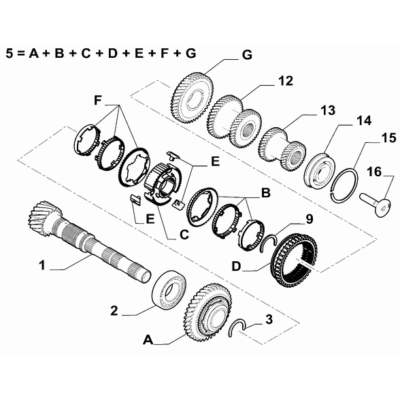 FIAT Doblo 2023-Present Spur Reduction Gearing Countershaft