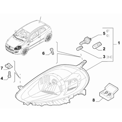 FIAT Abarth Punto Evo 2010-2013 Outer Lighting Screw