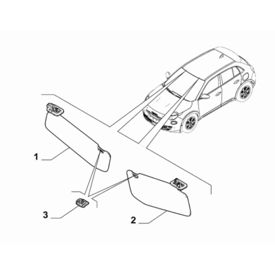 FIAT 600 2023-Present Accessories And Various Gaskets Sun Visor