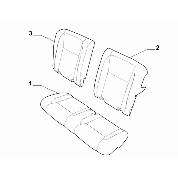 FIAT 500e 2013-Present Rear Seat Lining Back Lining