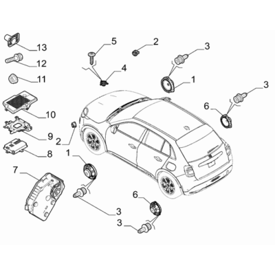 FIAT 600 2023-Present Car Radio Devices Loud Speaker