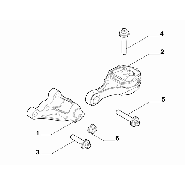 FIAT 500X 2016-Present Power Plant Suspensions Screw