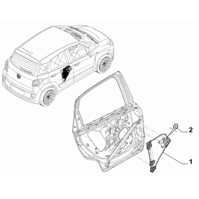 FIAT 500L 2012-2022 Side Rear Doors Nut