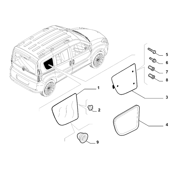 FIAT Doblo 2011-2022 Rear Side Window Rivet