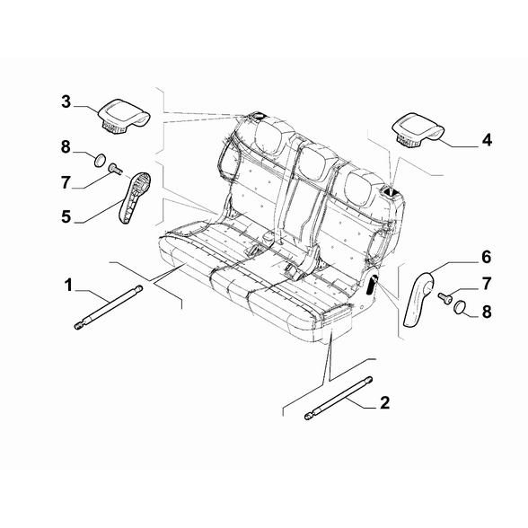 FIAT 500L 2012-2022 Rear Seat Lever