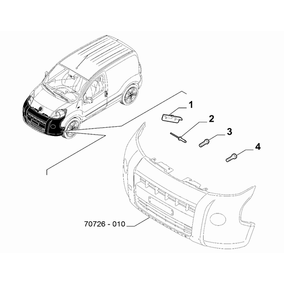 FIAT Fiorino 2022-Present Front Bumper Rivet