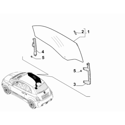 FIAT Abarth 595 2012-Present Side Front Doors Pad