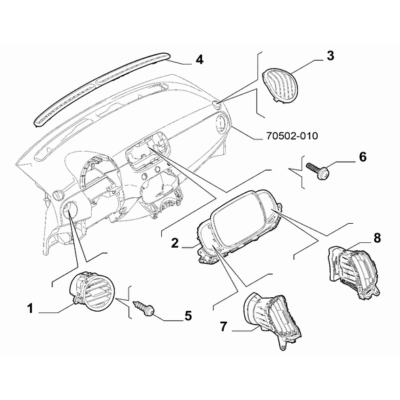 FIAT Abarth 595 2012-Present Instrument Panel Screw