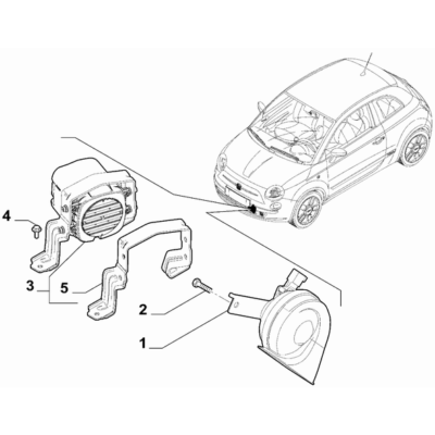 FIAT 500e 2013-Present Signalling Devices Warning Horn