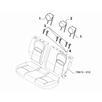 FIAT 500X 2016-Present Rear Seat Lining Headrest