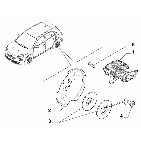 FIAT 600 2023-Present Rear Wheel Brakes Screw