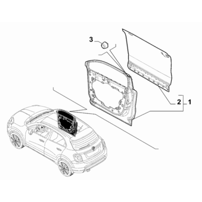 FIAT 500X 2016-Present Side Front Doors Wick