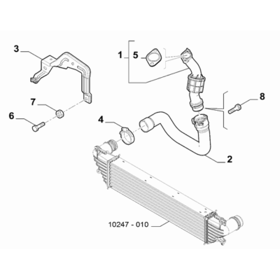 FIAT 500L 2012-2022 Heat Exchanger Pipeline Bracket