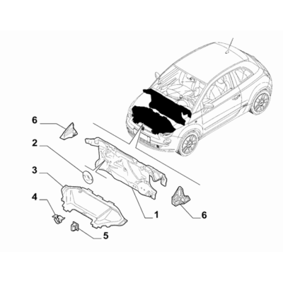 FIAT 500 2007-2016 Insulation And Padding Clip