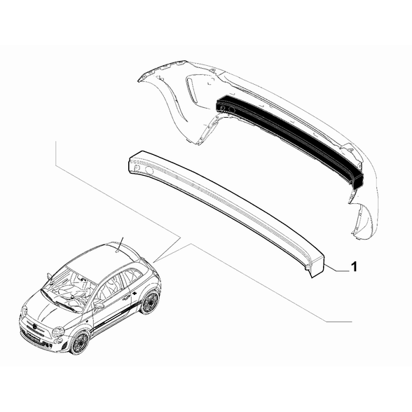 FIAT Abarth 695 2012-Present Rear Bumper Absorber