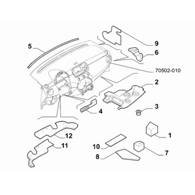FIAT Abarth 695 2012-Present Instrument Panel Soundproofing