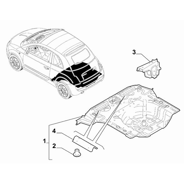 FIAT 500 2007-2016 Floor Pannel Crossrail