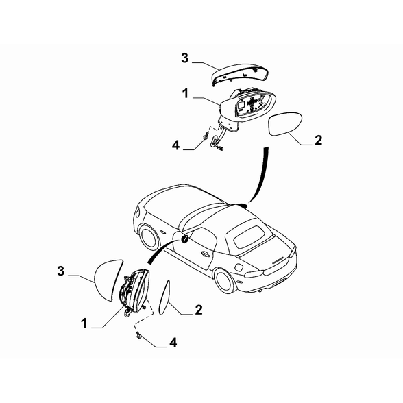 FIAT 124 Spider 2017-2020 Rearview Mirrors Screw