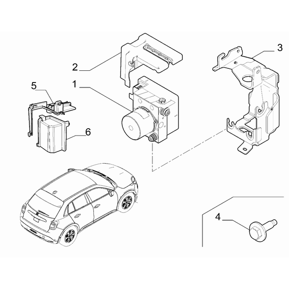 FIAT 600 2023-Present Hydraulic Brake System Screw