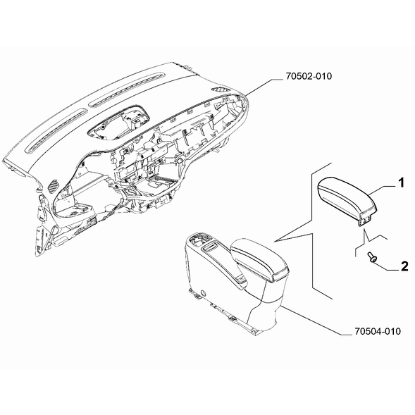 FIAT 500e 2013-Present Dashboard (Console) Armrest