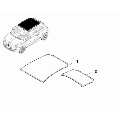 FIAT 500 2007-2016 Bodyshell, Panels (Central Part) Roof Panel