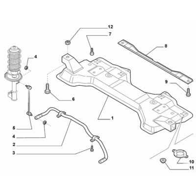 FIAT Abarth Punto Evo 2010-2013 Front Suspension Plate