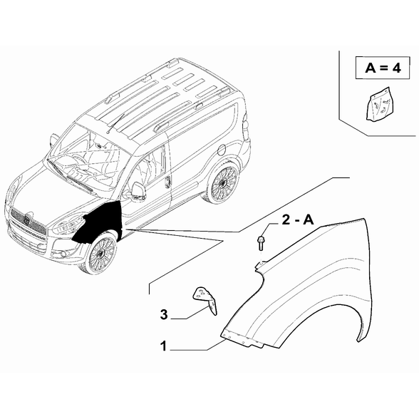 FIAT Doblo 2011-2022 Bodyshell, Panels (Front Part) Clamping Kit