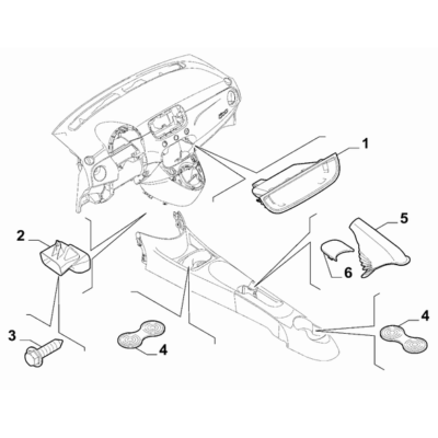 FIAT 500 2007-2016 Dashboard (Console) Covering