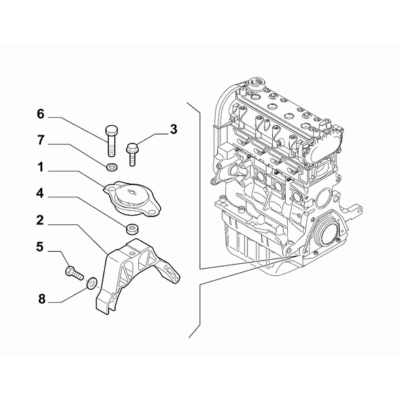 FIAT 500 2007-2016 Power Plant Suspensions Screw