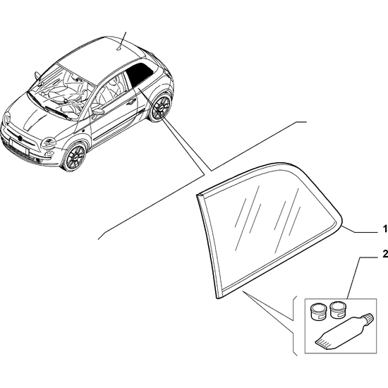 FIAT 500 2007-2016 Rear Side Window Sealer