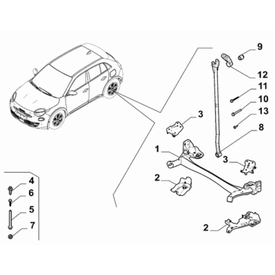 FIAT 600 2023-Present Rear Suspension Bracket
