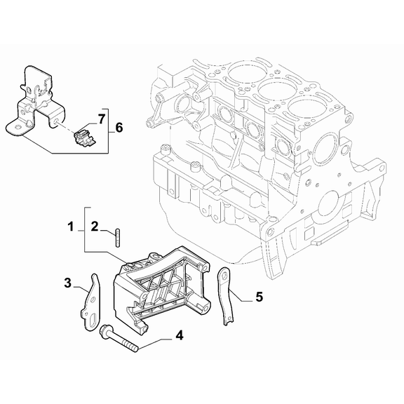 FIAT Fiorino 2007-2021 Engine Suspensions Clip